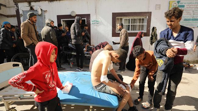 Palestinians receive medical care at Kamal Edwan Hospital in Beit Lahia, in the northern Gaza Strip, on February 29, 2024. Picture: AFP