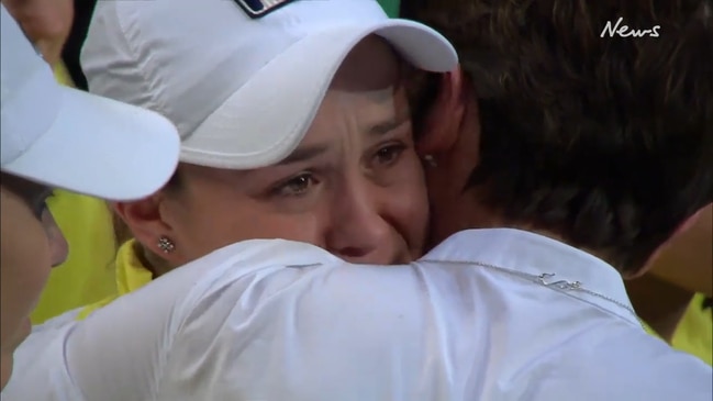 Ash Barty breaks down after Fed Cup loss