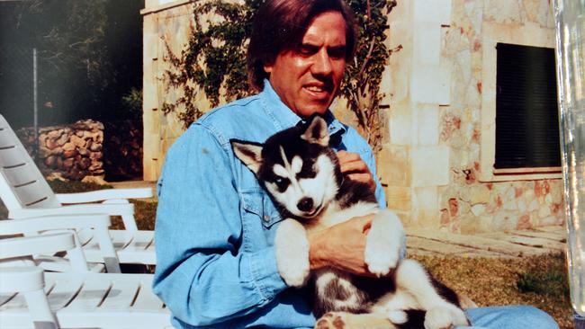 Christopher Skase with one of his dogs. Picture: Nicki Connolly