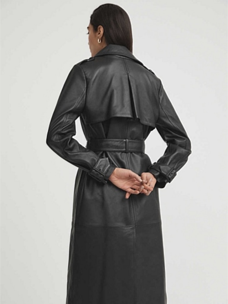 Leather Trench, back. Image: Witchery.
