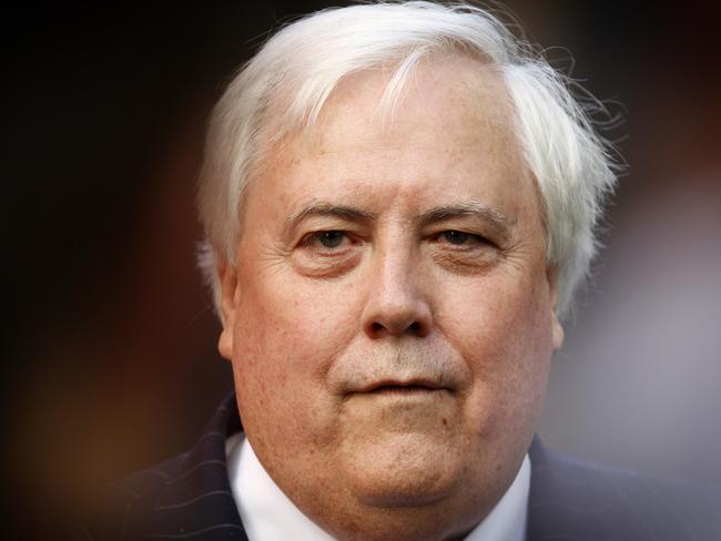 Member for Fairfax Clive Palmer, leader of the Palmer United Party, peaks to media at a doorstop in the Senate Courtyard at Parliament House this afternoon.