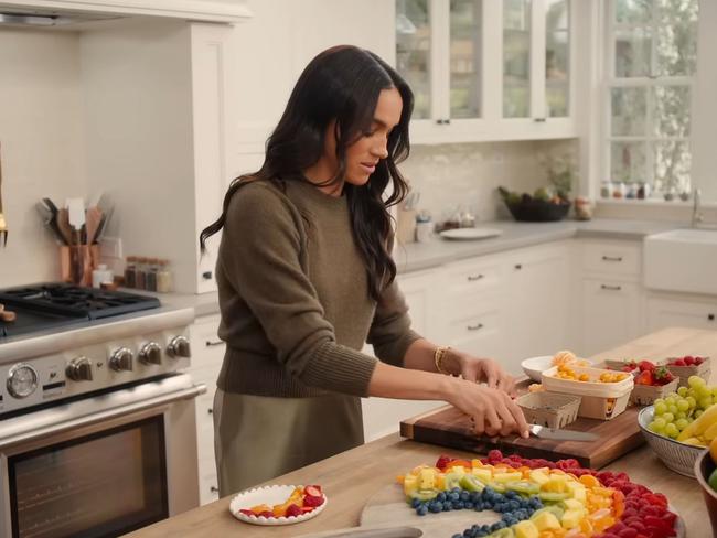 Some of the concepts, such as this demonstration of how to make a rainbow fruit platter, were panned. Picture: Netflix