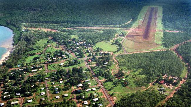 An aerial view of Garden Point on Melville Island.