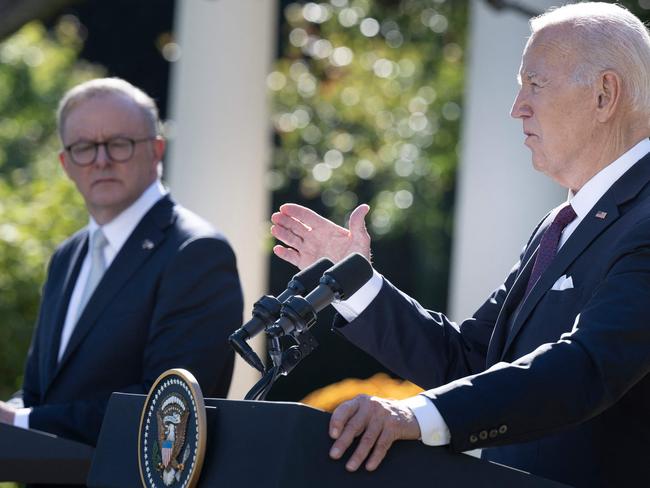 Anthony Albanese with US President Joe Biden last week. Picture: Brendan Smialowski / AFP