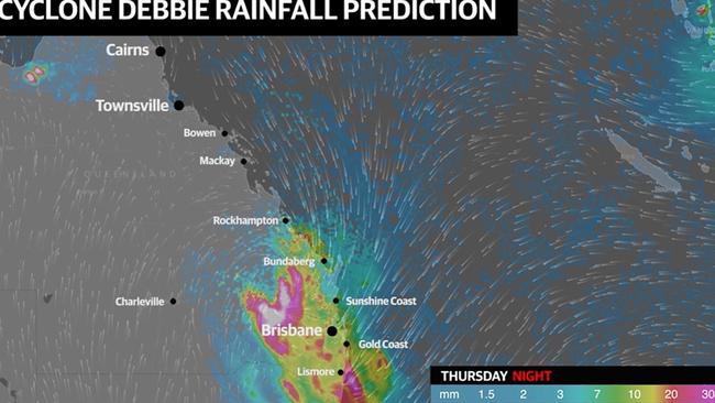 Cyclone Debbie has been downgraded but is still packing a punch.