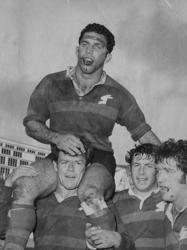 John Sattler is carried off the SCG after one of the most remarkable Grand Final performances in history