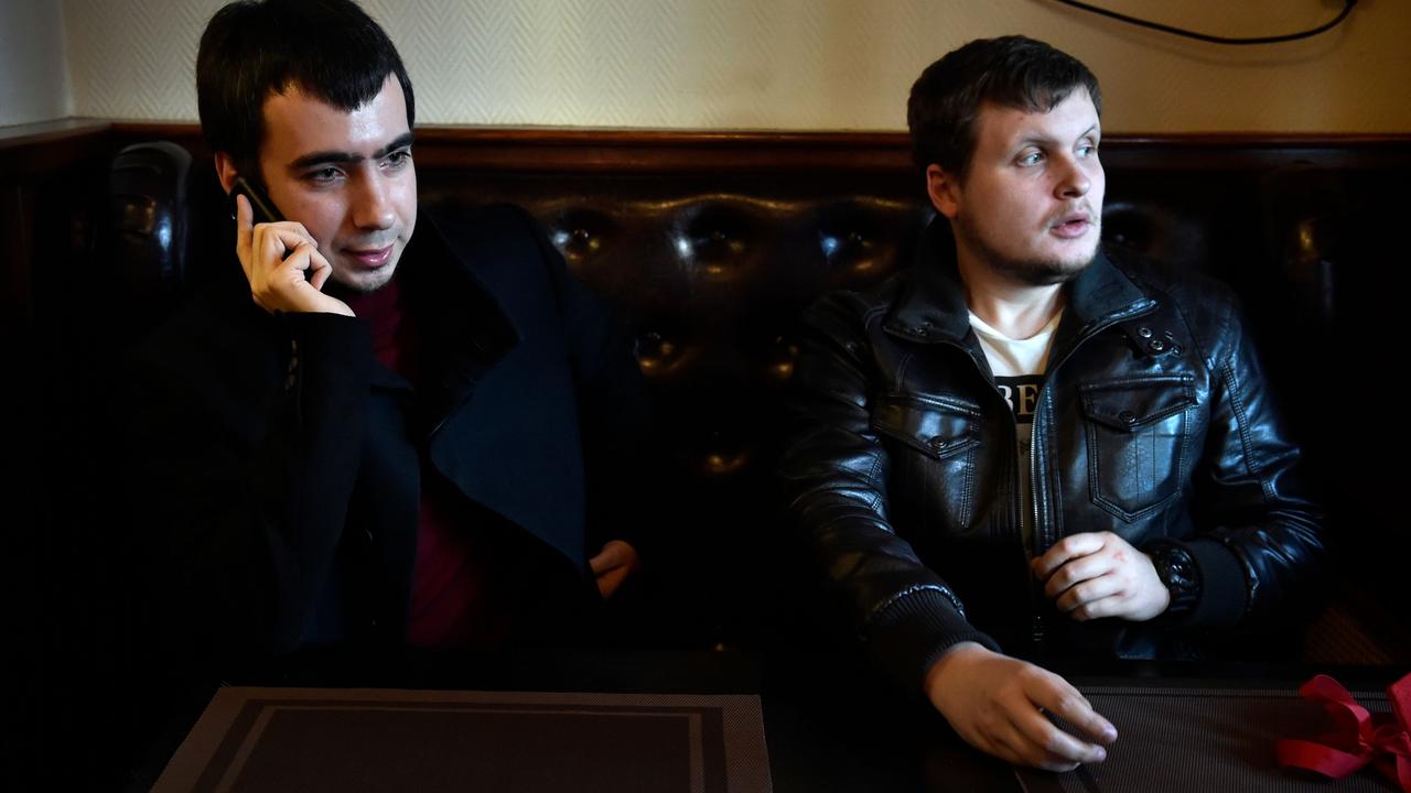 The Russian pranksters Vladimir ‘Vovan’ Kuznetsov and Alexei ‘Lexus’ Stolyarov. Picture: Yuri Kadobnov/AFP