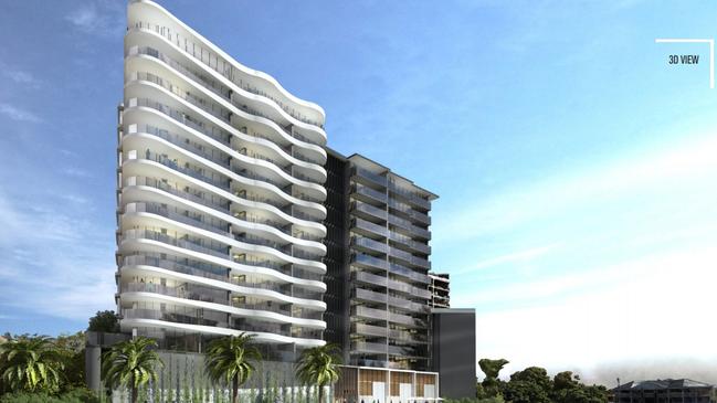 Artist impression of a new 15-storey tower planned for Cannes Ave, Surfers Paradise. Picture: Supplied