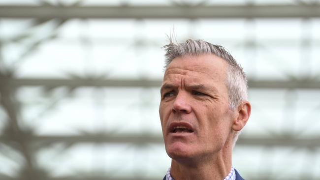 National Farmers' Federation CEO Tony Mahar speaks during a press conference at Parliament House in Canberra. Photo: Lukas Coch/AAP.