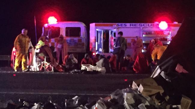 Traumatised patients on the roadside. Picture: Twitter/@tpwkelly