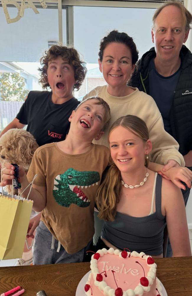 Sydney mum Anna Crane (centre) is hacking her food bills with ready-made meals. Picture: Supplied