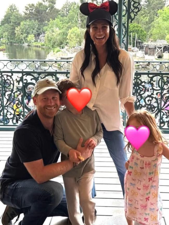 Photo from Meghan Markle's instagram showing Prince Harry and Meghan Markle with their kids on a visit to Disneyland. Pic Instagram