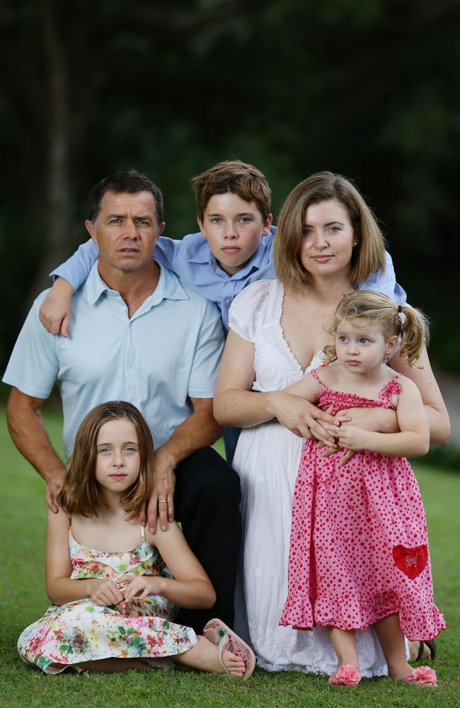 David and Toni McCaffery, pictured with their kids Aisling, James and Sarah, also starred in a vaccination campaign talking about losing their baby in an area with low immunisation rates. Picture: Luke Marsden