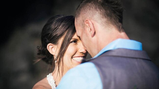 Hannah and Rowan Baxter on their wedding day in 2012.