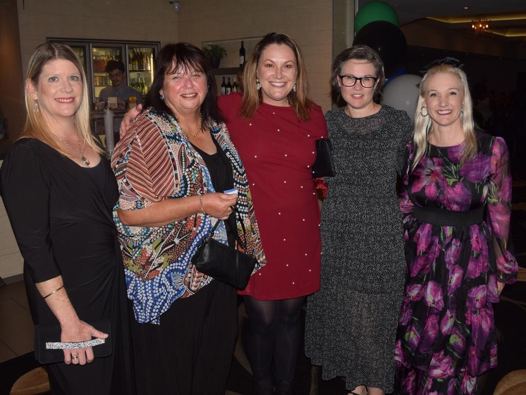 Rockhampton NAIDOC Ball 2021: Bronwyn Davey, Kim Thursby, Kate Thursby, Theresa Egerton and Jaime Thursby