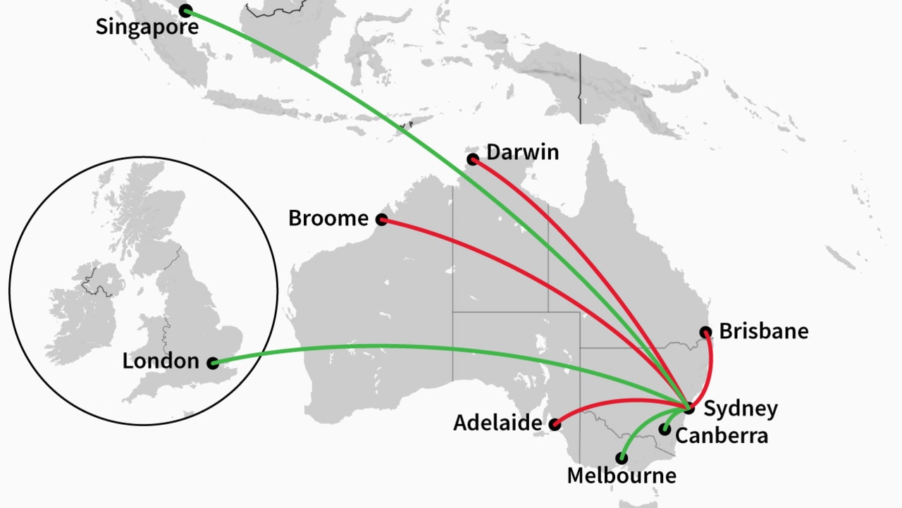 Border restrictions across Australia and the world.
