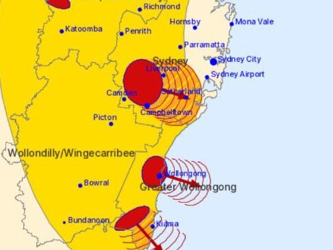 Severe weather warning for NSW. Picture: NSW Incidents Alert/Facebook