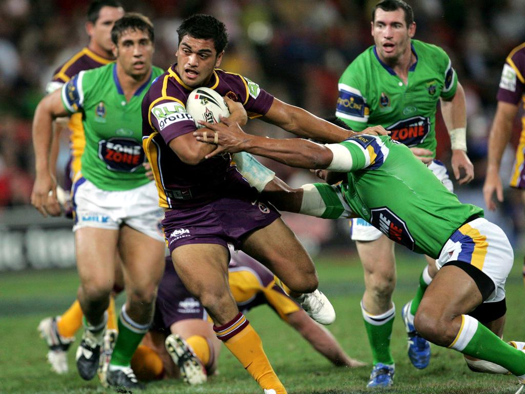 A Karmichael clinic seals Brisbane’s biggest ever comeback in 2006. Picture: AAP/Action Photographics/Colin Whelan