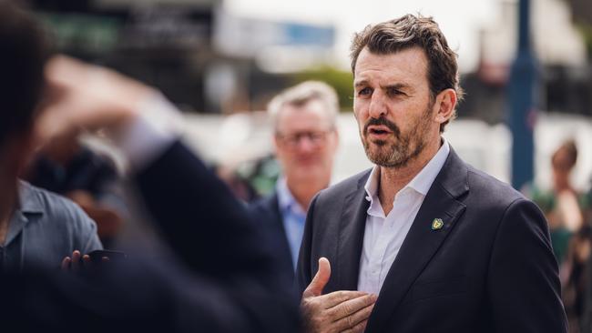 Brendon Gale is welcomed as inaugural CEO of Tasmania Football Club in Penguin Tasmania. Picture: Tasmania Football Club