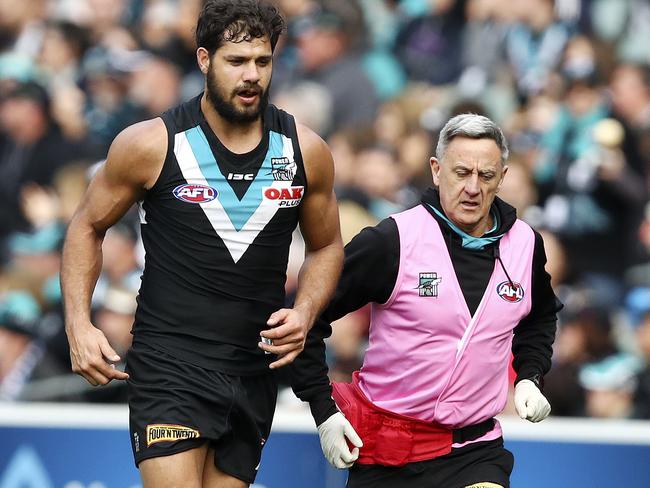 Port Adelaide is sweating on the fitness of ruckman Paddy Ryder. Picture: Sarah Reed