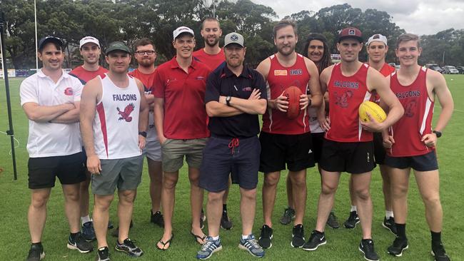 New Flagstaff Hill coach Russell Veenvliet with players at training. Picture: Supplied