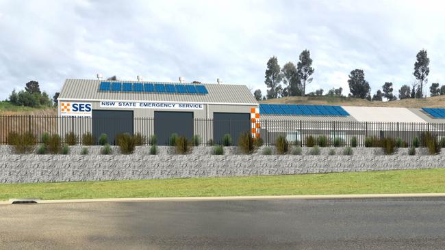 Artist’s impression of a new co-located NSW RFS and SES base near Batemans Bay. Picture: Eurobodalla Shire Council