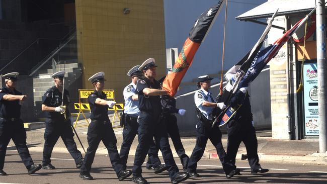 Police march in the 2023 Police Remembrance Day parade. Picture: Sierra Haigh