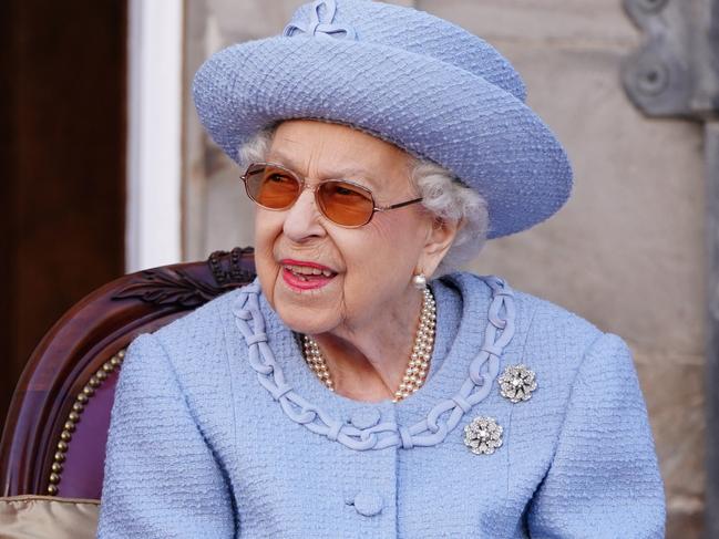 Queen Elizabeth II attending the Queen's Body Guard for Scotland (also known as the Royal Company of Archers) Reddendo Parade in the gardens of the Palace of Holyroodhouse, Edinburgh, Scotland on June 30, 2022. Picture: Jane Barlow/WPA Pool/Getty Images.