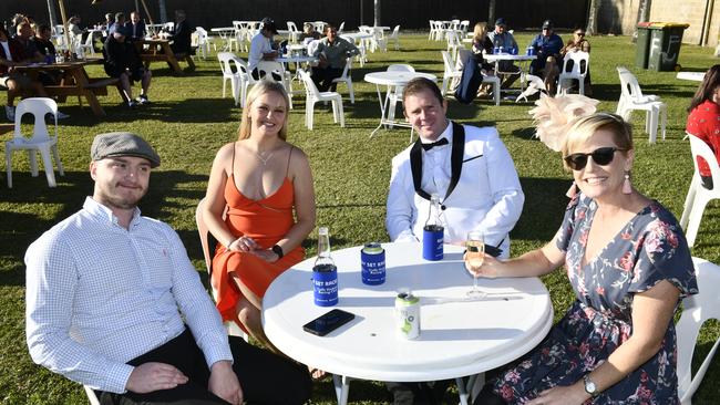 Locals Josh Worthington, Ruby Roddenby, Craven Moorehead and Renae Swarbrick enjoy Coffs Cup Day last year.