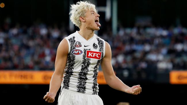 The blond hair caught the eye on Anzac Day. Picture: AFL Photos/Getty Images