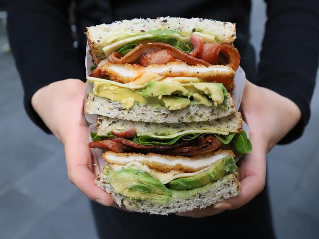 The chicken schnitzel sandwich. Picture: Jenifer Jagielski