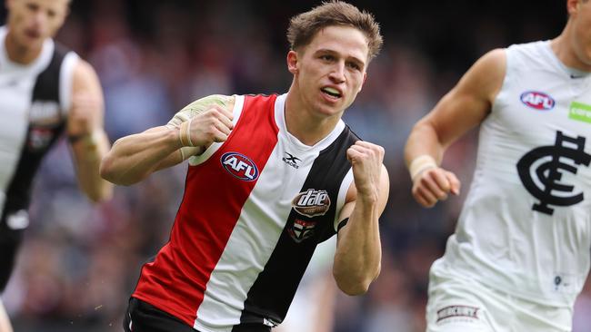 Jack Billings was brilliant for St Kilda on Saturday. Picture: Michael Klein