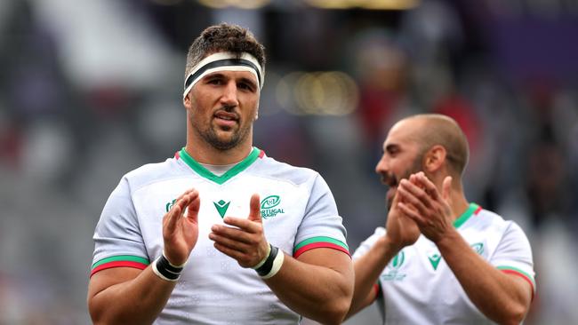 Thibault de Freitas of Portugal applauds the fans after managing a draw against Georgia. Picture: Getty Images