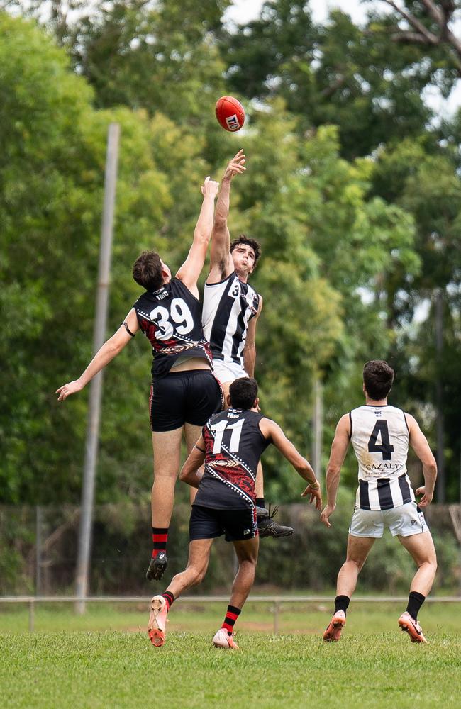 Action shots from NTFL Round 9 at Tiwi, 30 November 2024. Picture: Jack Riddiford / AFLNT Media