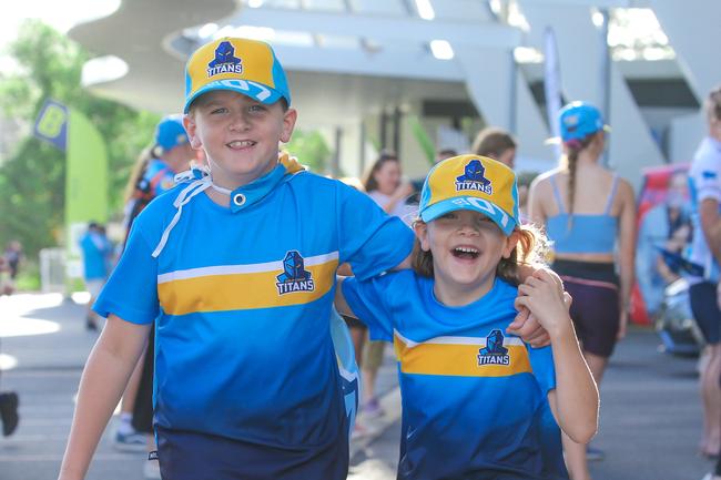 Ari and Mya Shorthouse turning out for Round 1 Gold Coast Titans V Dragons is Picture: Glenn Campbell