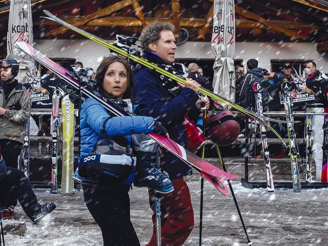 Julia Louis Dreyfus and Will Ferrell in a scene from Downhill. Picture: Twentieth Century Fox