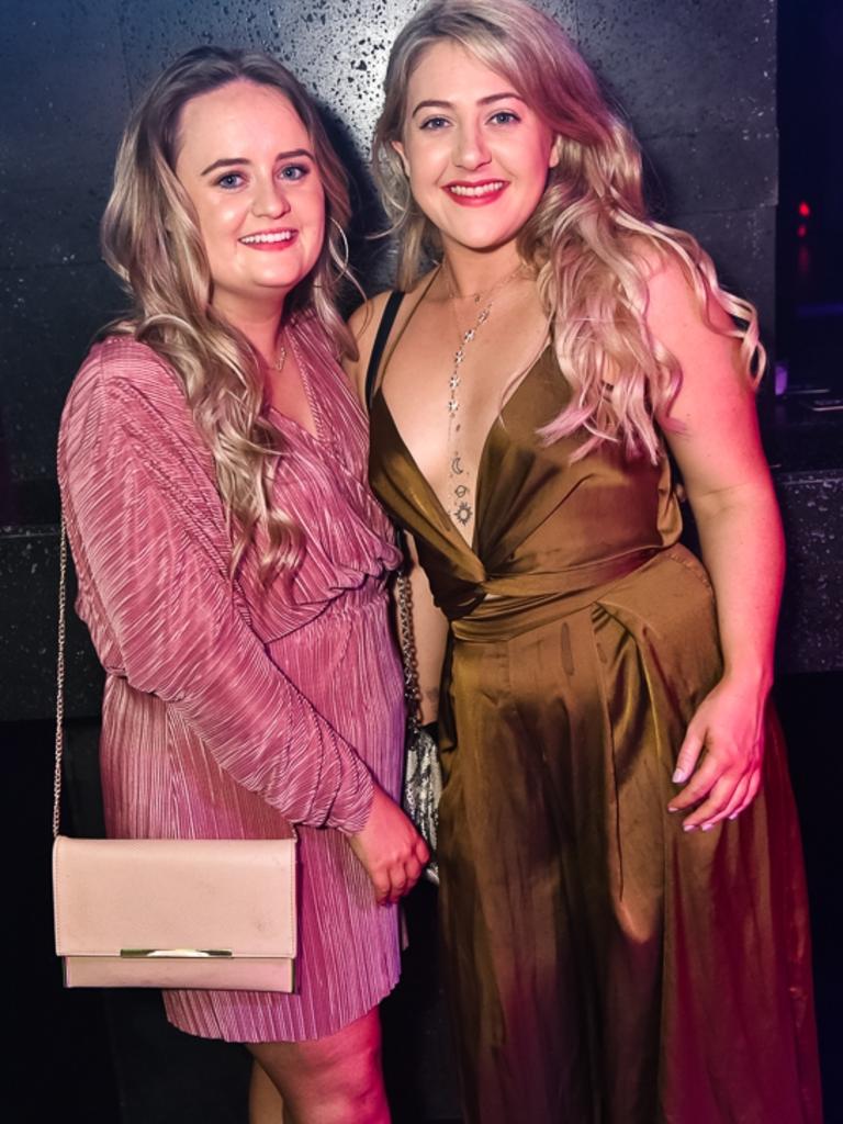 Saoirse Gould and Marie Dawkins on the town at Shooters Nightclub on Saturday.