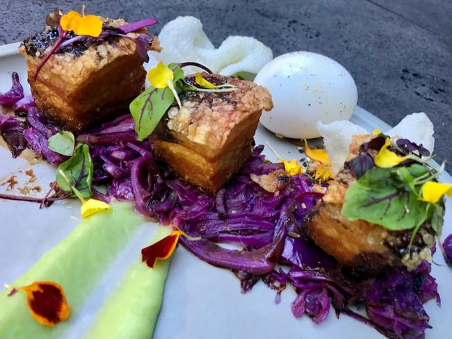 Pork belly at Henry Lee’s. Picture: Jenifer Jagielski