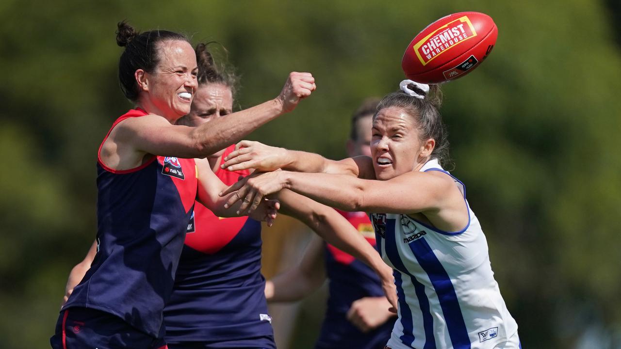 Daisy Pearce’s Demons will take on Emma Kearney’s Kangaroos. Picture: Michael Dodge