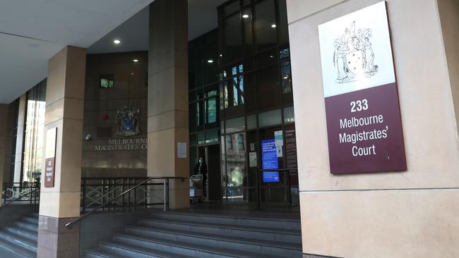 Sergeant John Sherriff faced the Melbourne Magistrates’ Court on Monday charged with 30 child abuse material offences. Picture: David Crosling