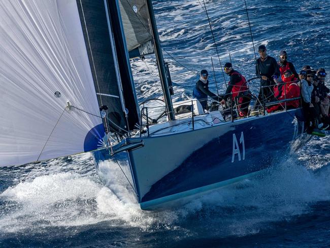 This handout photograph taken on December 26, 2022 and released by Rolex shows yacht Celestial heading towards Hobart during the 2022 Sydney to Hobart yacht race. (Photo by Andrea Francolini / ROLEX / AFP) / --- RESTRICTED TO EDITORIAL USE - MANDATORY CREDIT "AFP PHOTO / ROLEX/ ANDREA FRANCOLINI" - NO MARKETING NO ADVERTISING CAMPAIGNS - DISTRIBUTED AS A SERVICE TO CLIENTS ---