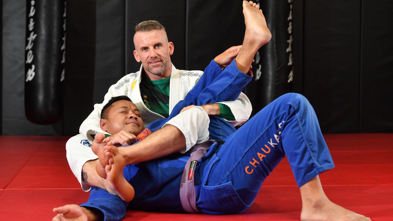 Damian Todd will attempt a world-record 24-hour Brazilian jiu-jitsu grapple to raise funds for suicide prevention. Picture: AAP/ Keryn Stevens