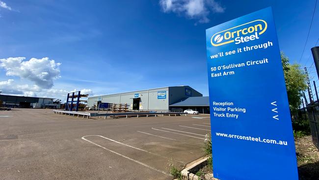 The Orrcon Steel branch in Darwin will cease business on February 28. Picture: Natasha Emeck