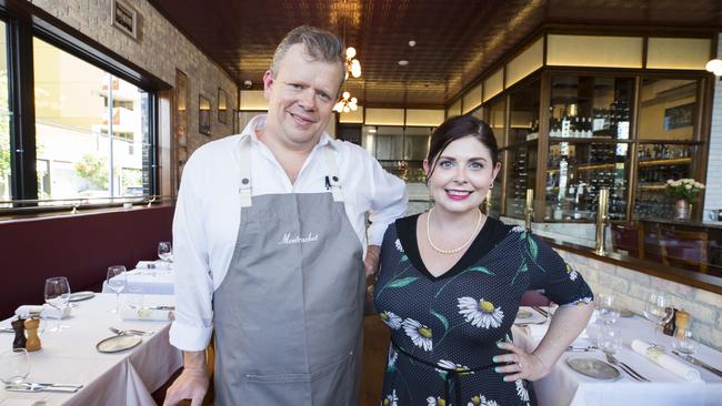 Owners Shannon and Clare Kellam at their restaurant Montrachet in Bowen Hills, which won Service of the Year. Picture: Lachie Millard