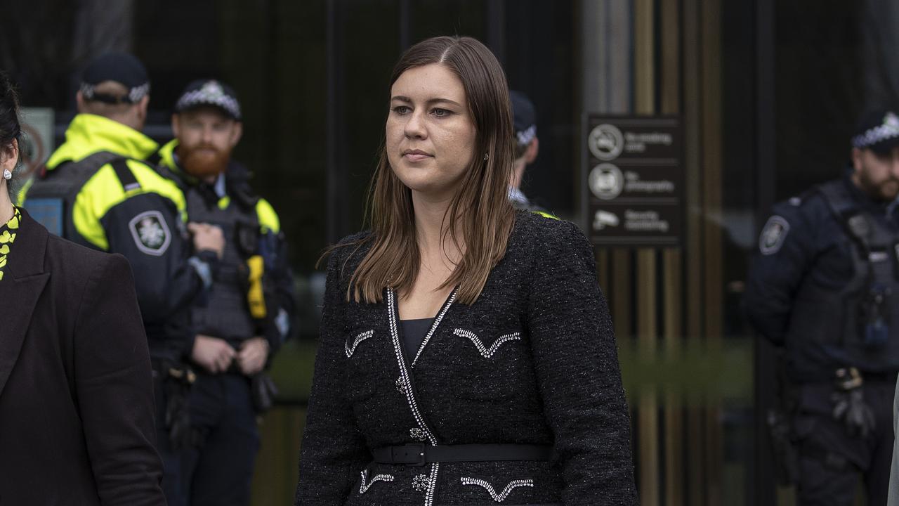 Brittany Higgins left court on day three of the trial in Canberra. Picture: NCA NewsWire / Gary Ramage