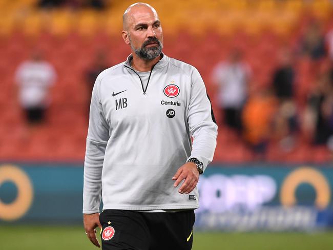 Wanderers coach Markus Babbel is seen following the Round 21 A-League match between the Brisbane Roar and the Western Sydney Wanderers at Suncorp Stadium in Brisbane, Friday, March 8, 2019. (AAP Image/Dave Hunt) NO ARCHIVING, EDITORIAL USE ONLY