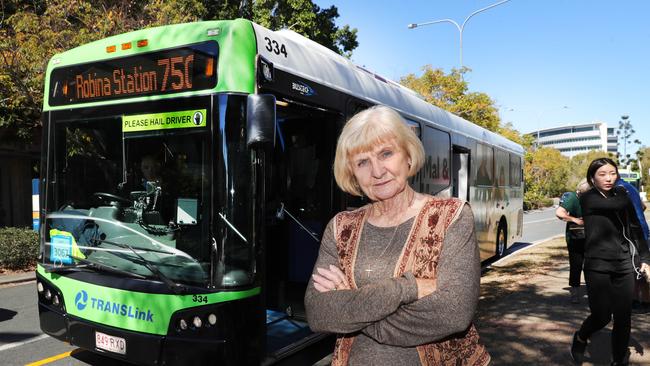 Grandma Bev Tronc is speaking out over the fare evasion on school buses. Picture: Glenn Hampson