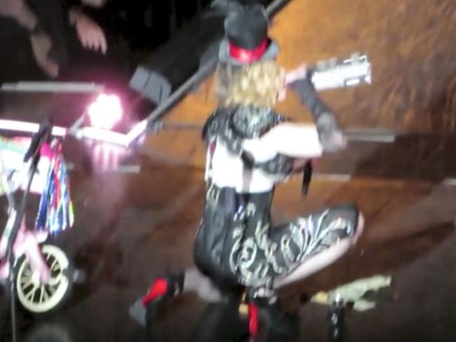 Madonna swigged from a bottle on-stage. Picture: Splash.