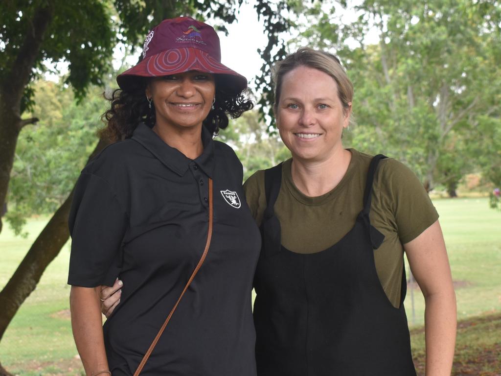 Joanne Gilmartin and Casey Elliott at the CQ Capras versus Mackay Cutters under-17 and under-19 pre-season trials at Rugby Park, Rockhampton, on February 1, 2025.