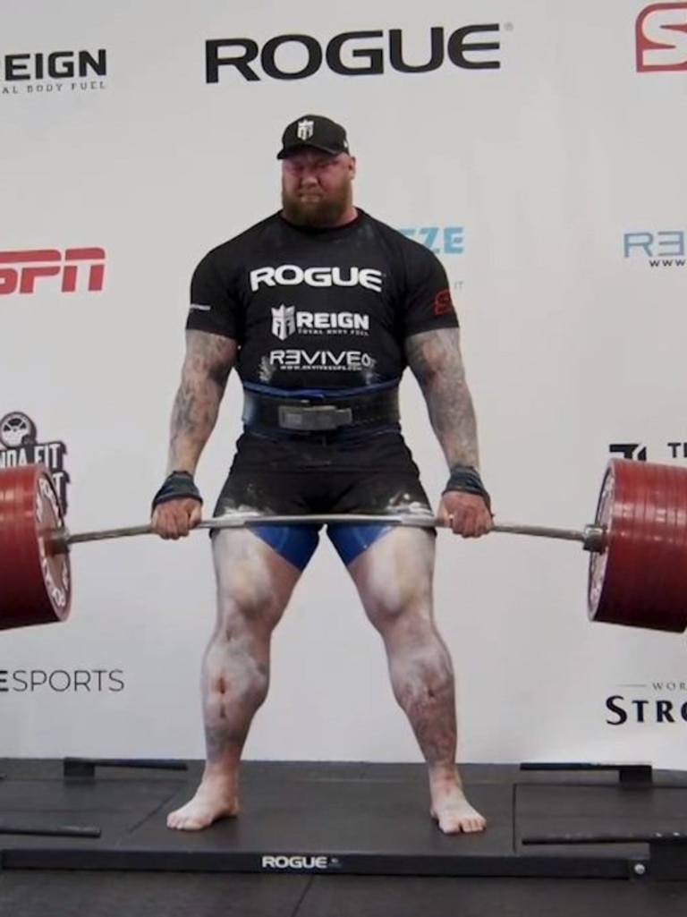 Bjornsson dead lifting 501kg.